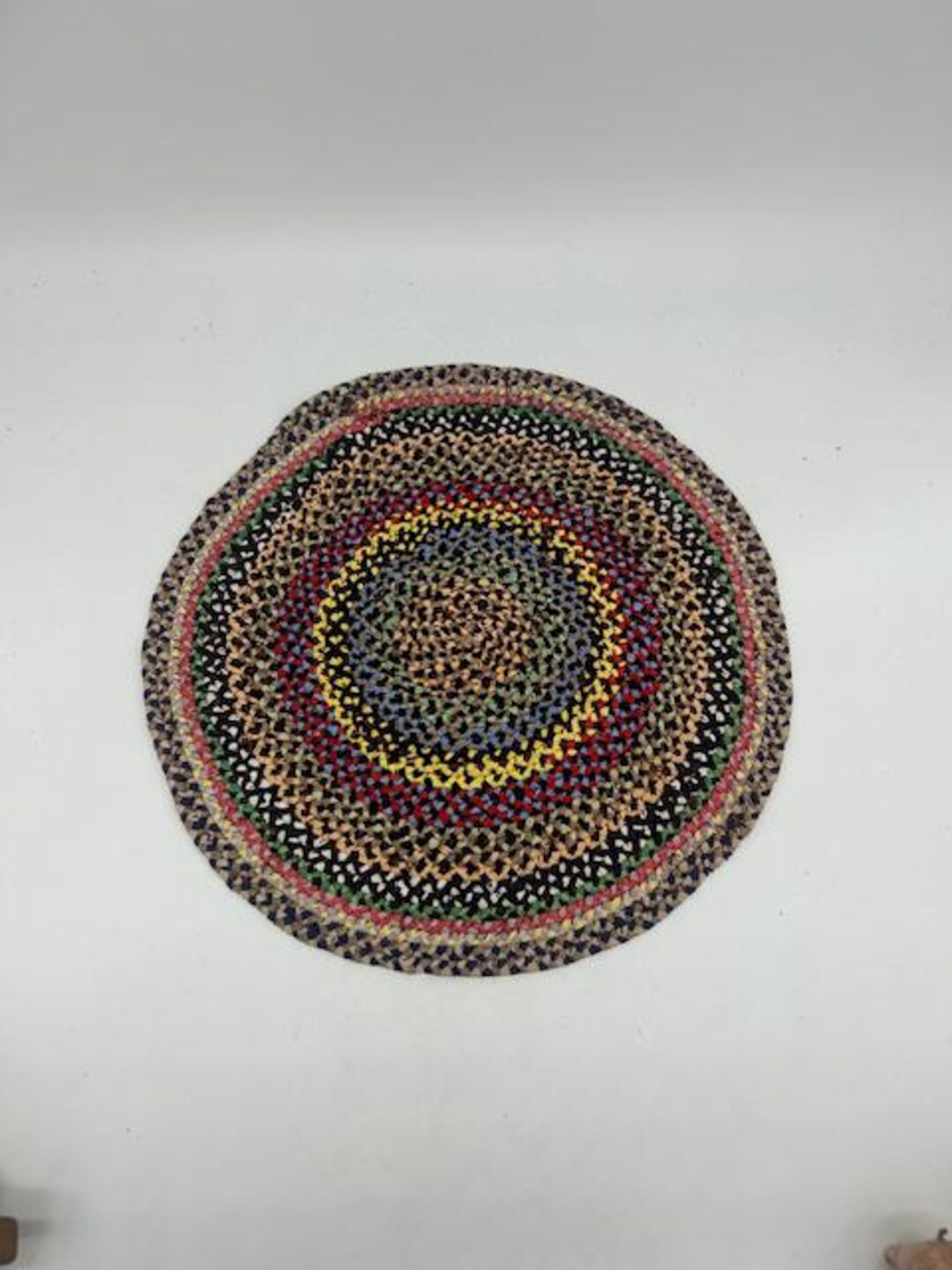 Antique Round Braided Mat - Etsy