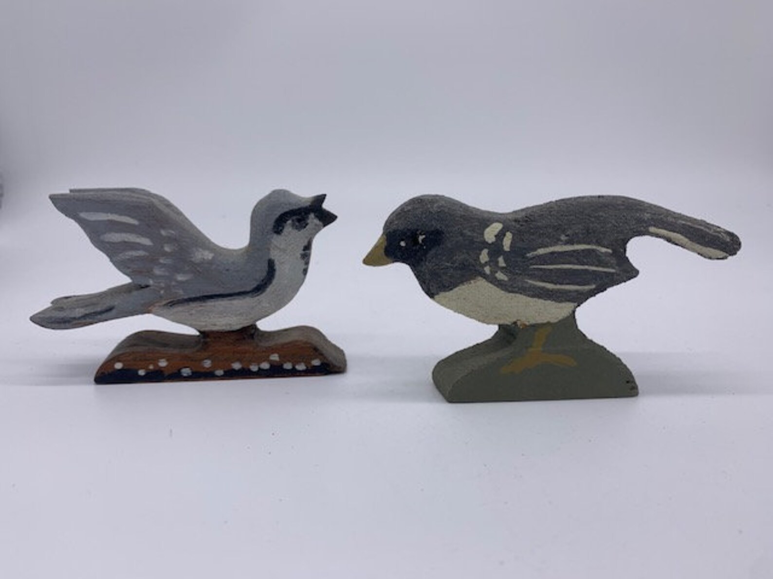 Pair of Folk Art Carved Birds Etsy UK