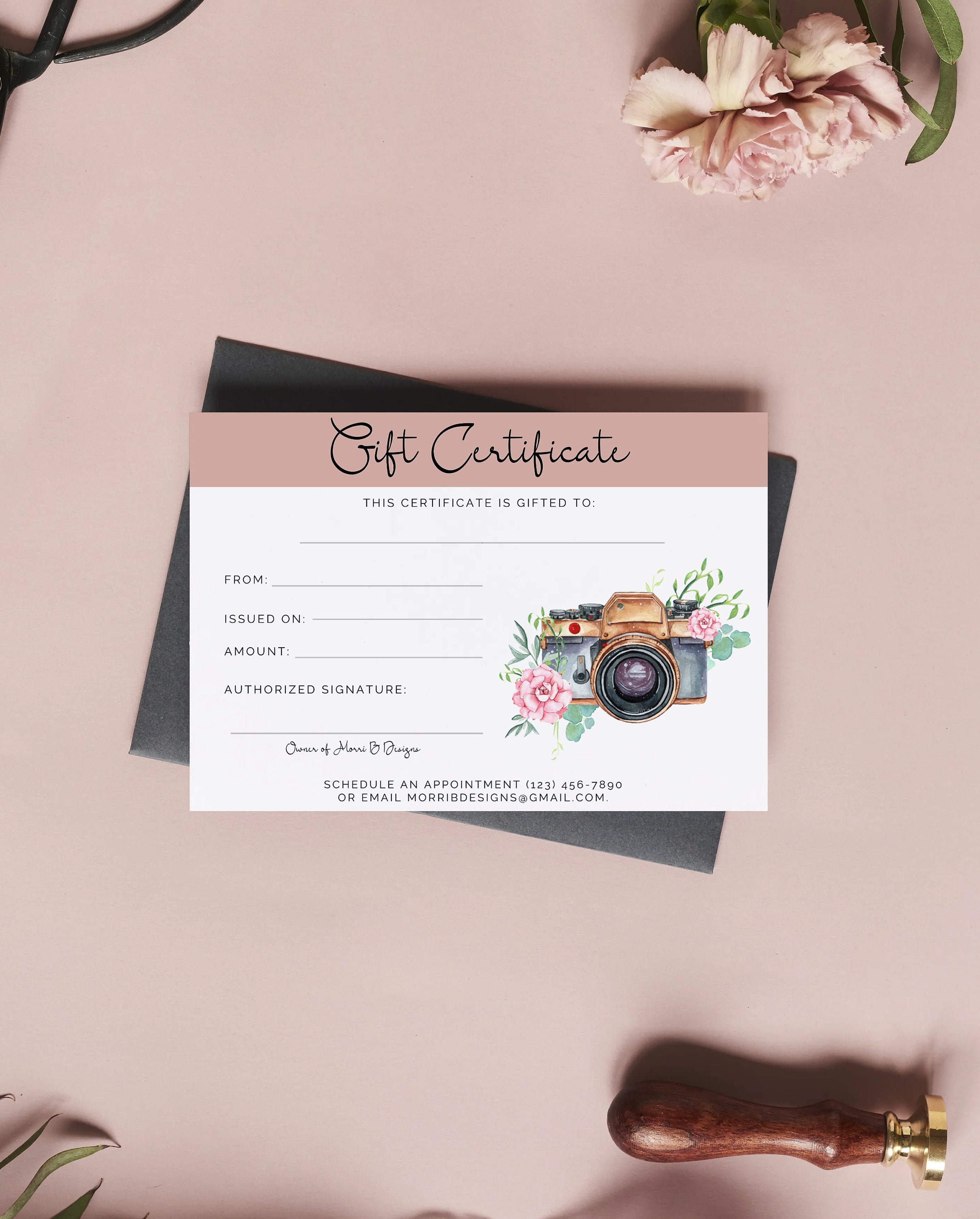 Gift Certificate Gift Card Photo Shoot Voucher Photo Etsy