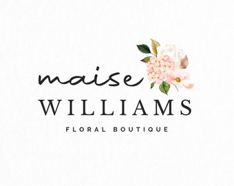 Premade Logo • Pink Honeydew Floral Logo • Bouquet Logo • Elegant Logo • Watermark Logo • Boutique • Watercolor Design • Branding Packages