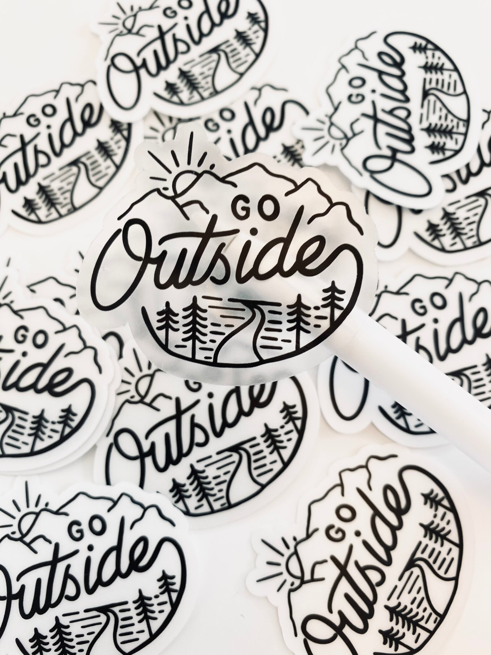 Clear Go Outside Sticker | Etsy