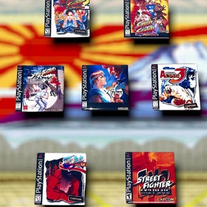 2x2 inch PS1 street fighter collection magnet/button set