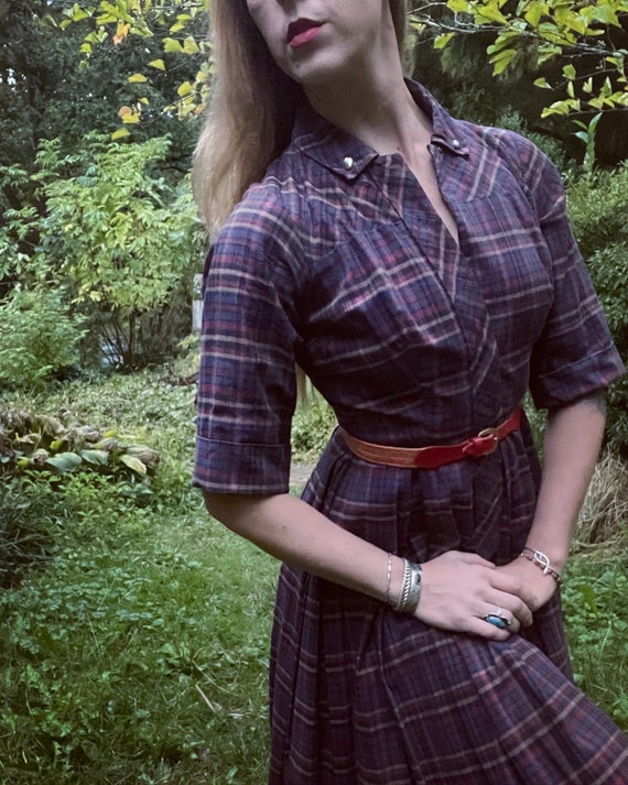 1950s Plaid Shirtwaist - image 2