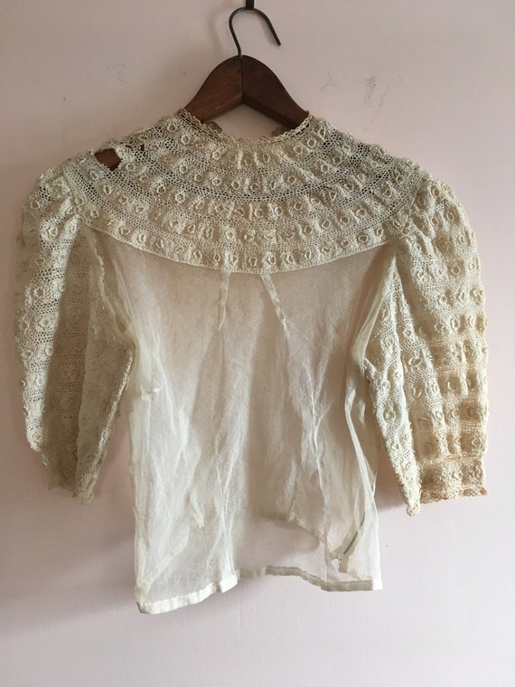 Victorian Net and Lace Blouse - image 2