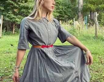 1950s Cotton Shirtwaist Dress