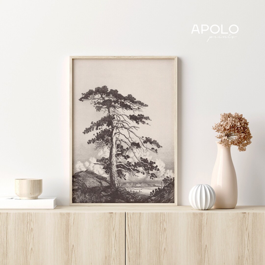 Pine Tree Landscape Print Printable Wall Art (Download Now) Etsy