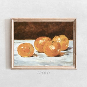 Clementine Painting, Kitchen Wall Art, Printable Vintage Oil Painting Enhanced, Rustic Digital Print