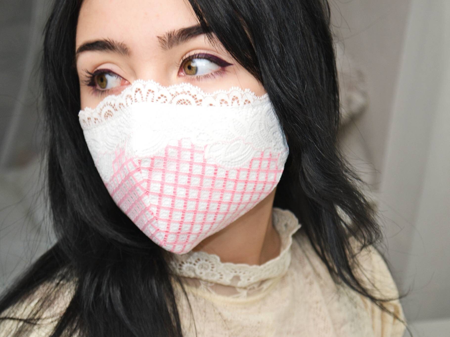 Soft Pink Lace Face Mask/ Petite Women's Masks/ Fancy Face Etsy