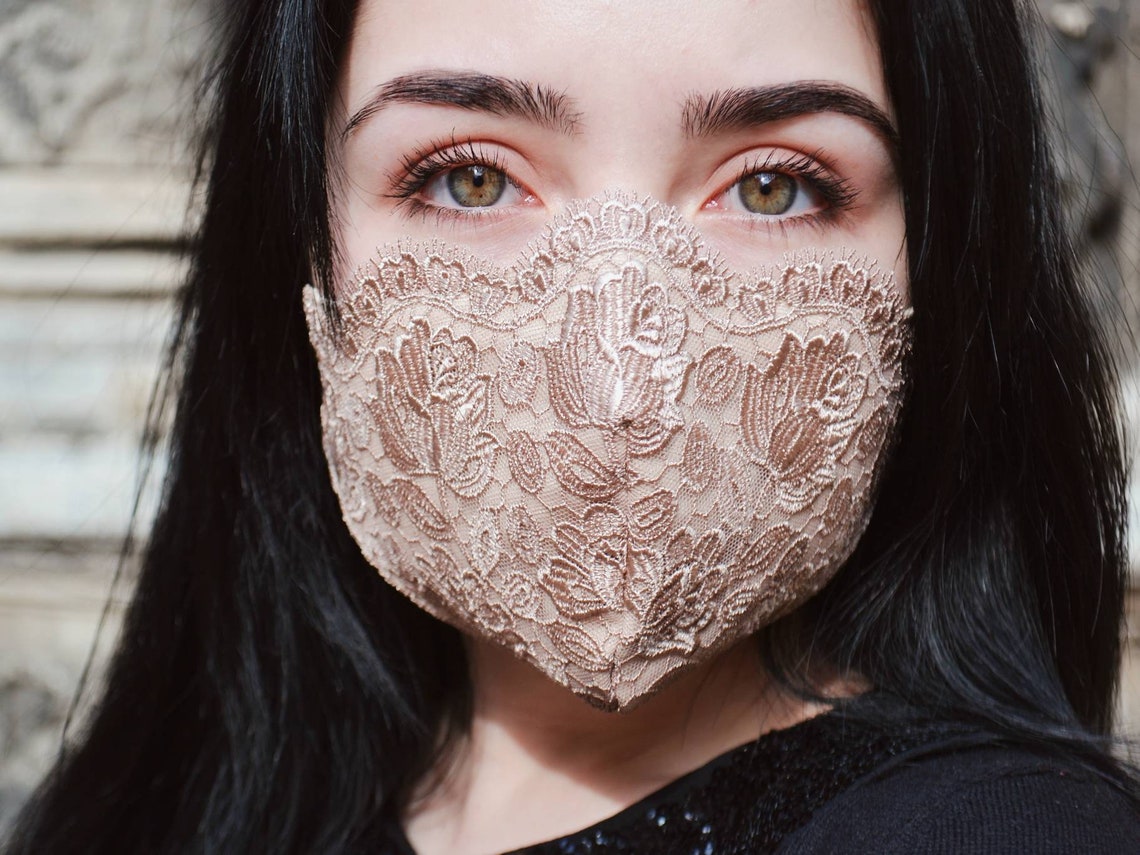 Tofu lace face mask for women/ Formal wedding elegant face Etsy