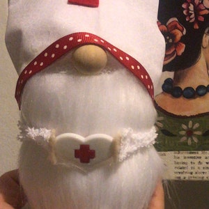 Handmade Nurse Gnome Profession Career Gnome