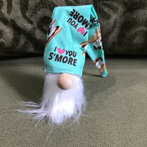 Handmade Gnome with S’mores Fabric Hat