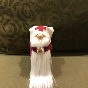 Handmade Nurse Gnome Profession Career Gnome