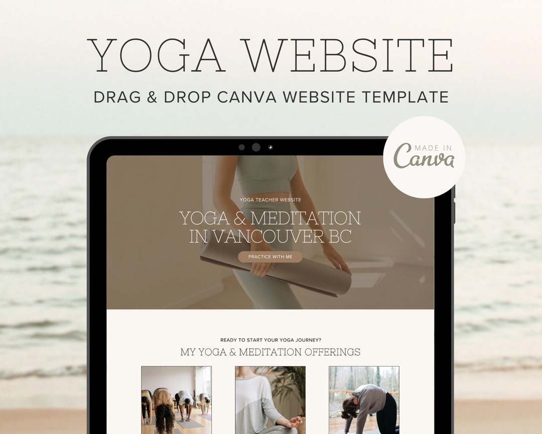 Yoga Website Template For Canva Canva Website Template Canva