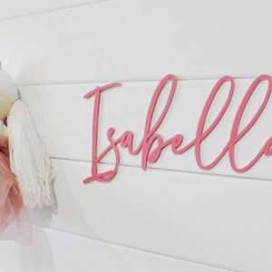 Personalised Bright Pink Acrylic Name Script Plaque Wall Sign, Personalised Nursery Decor, Personalised Room Sign for Kids & Babies.