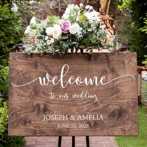 Wedding Welcome Sign - To our Wedding - Personalized Wood Wedding Sign - Rustic Wedding Decor #PWS04