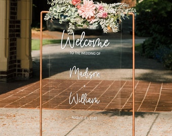 Acrylic Welcome Wedding Sign - Vertical Acrylic Sign - Custom Acrylic sign - Hanging Acrylic Sign - Event Sign AHS01