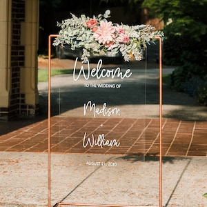 Acrylic Welcome Wedding Sign - Vertical Acrylic Sign - Custom Acrylic sign - Hanging Acrylic Sign - Event Sign AHS01