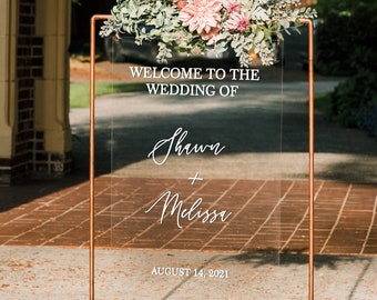 Acrylic Welcome Wedding Sign - Vertical Acrylic Sign - Custom Acrylic sign - Hanging Acrylic Sign - Event Sign AHS04