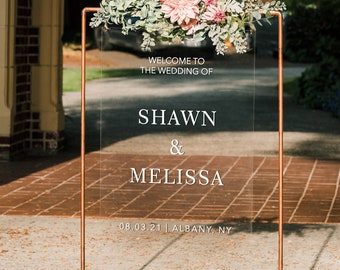 Acrylic Welcome Wedding Sign - Vertical Acrylic Sign - Custom Acrylic sign - Hanging Acrylic Sign - Event Sign AHS05