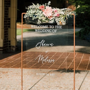 Acrylic Welcome Wedding Sign - Vertical Acrylic Sign - Custom Acrylic sign - Hanging Acrylic Sign - Event Sign AHS04