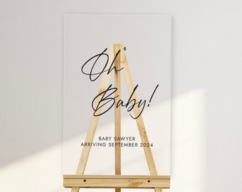 Baby Shower Welcome Sign - Personalized Acrylic Sign - Frosted Signage #AVS13