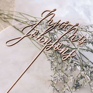 Mr and Mrs Cake Topper - Personalized Wedding Cake Topper - Rose Gold, Silver - WCT07