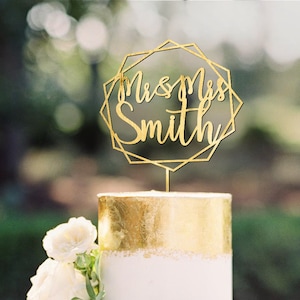 Mr and Mrs Cake Topper - Personalized Wedding Cake Topper - Rose Gold, Silver - WCT03