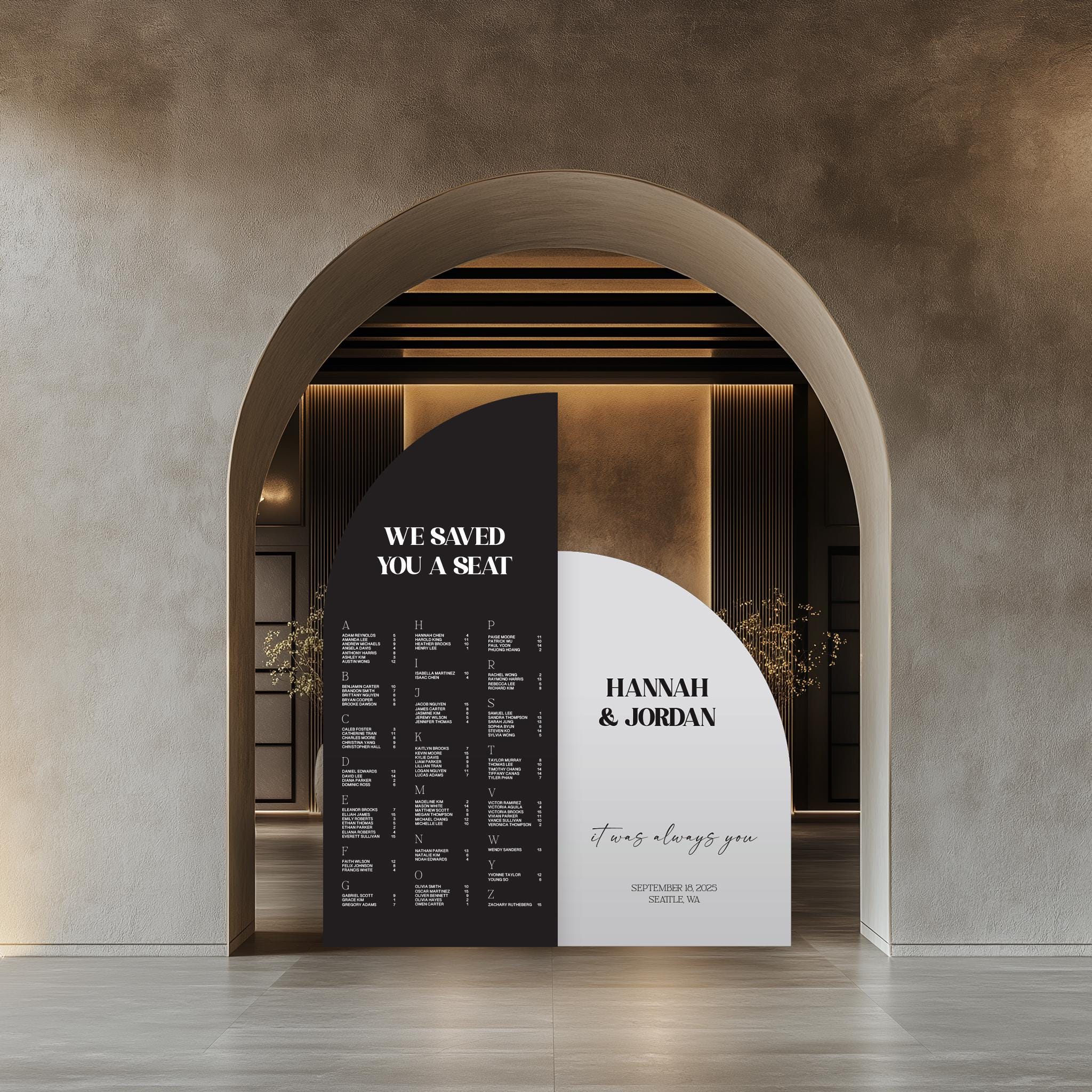 Arch Seating Chart Sign - Large Wedding Welcome Sign - Seating Chart ...