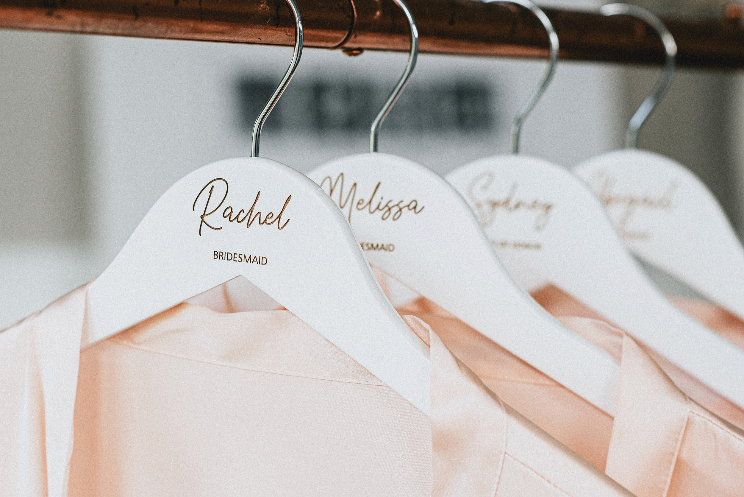 Personalized Bridesmaid Hangers - Wedding Hanger - Wooden Engraved Hanger - Bridal Dress Hanger - Wedding Name Hangers
