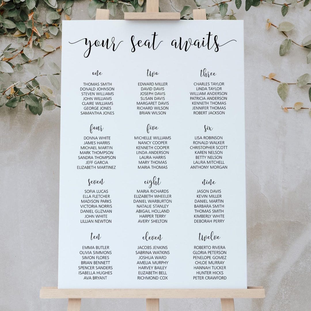 Personalized Seating Chart - Acrylic Table Seating Chart - We Saved You ...