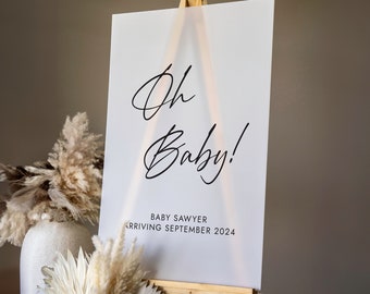 Baby Shower Welcome Sign - Personalized Acrylic Sign - Frosted Signage #AVS13