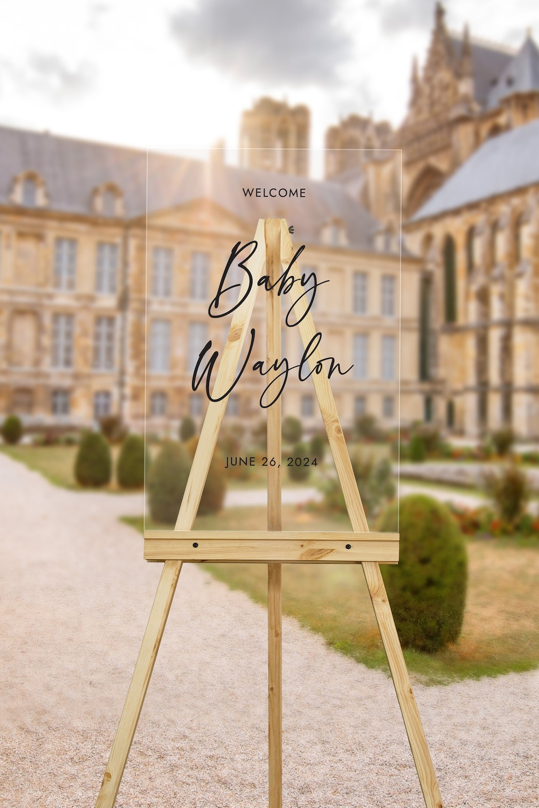 Baby Shower Welcome Sign - Personalized Acrylic Sign - Frosted Signage ...