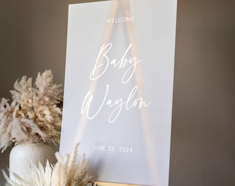 Baby Shower Welcome Sign - Personalized Acrylic Sign - Frosted Signage #AVS12