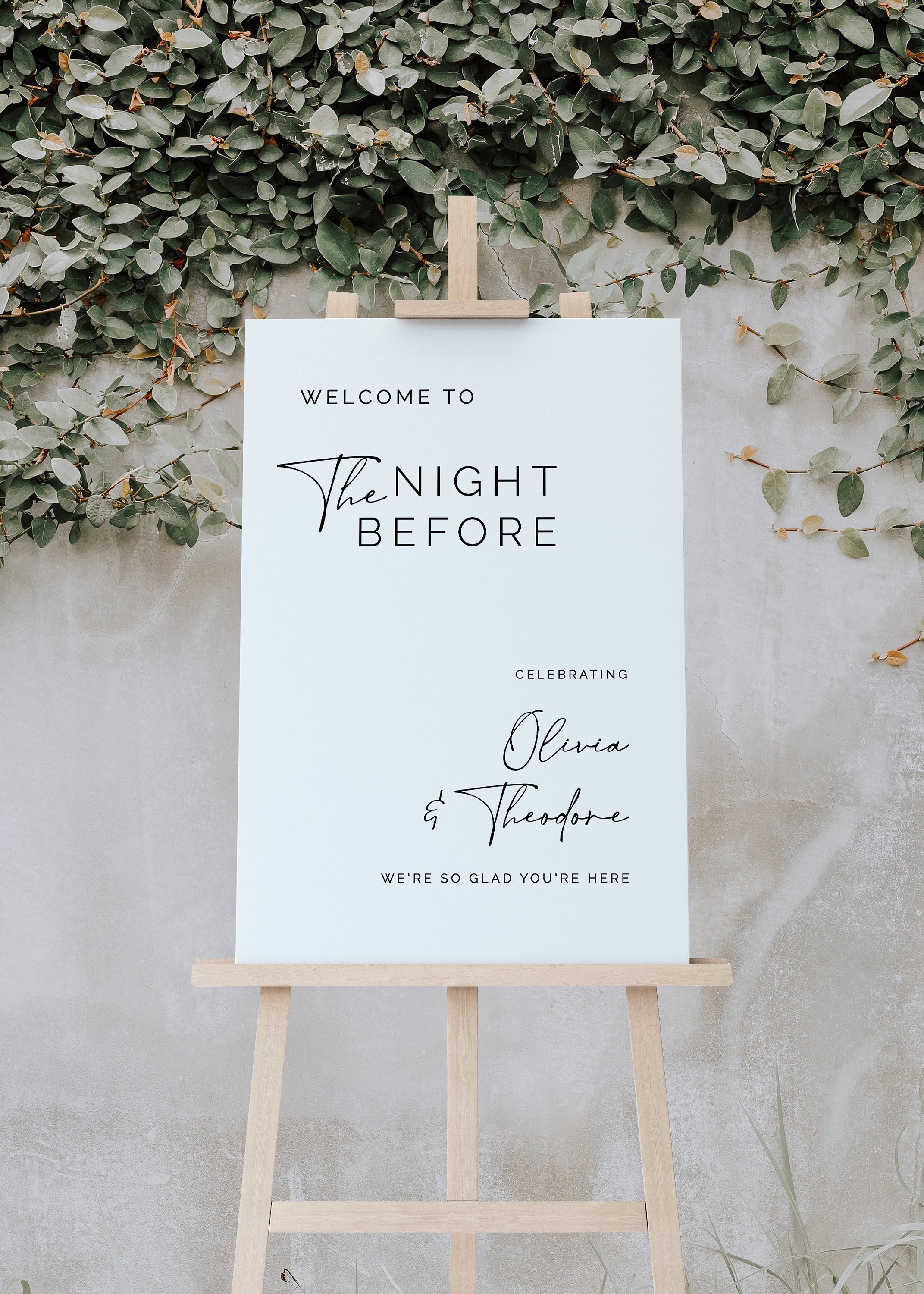The Night Before Welcome Sign - Rehearsal Dinner Wedding Sign - Wedding Decor #AVS02