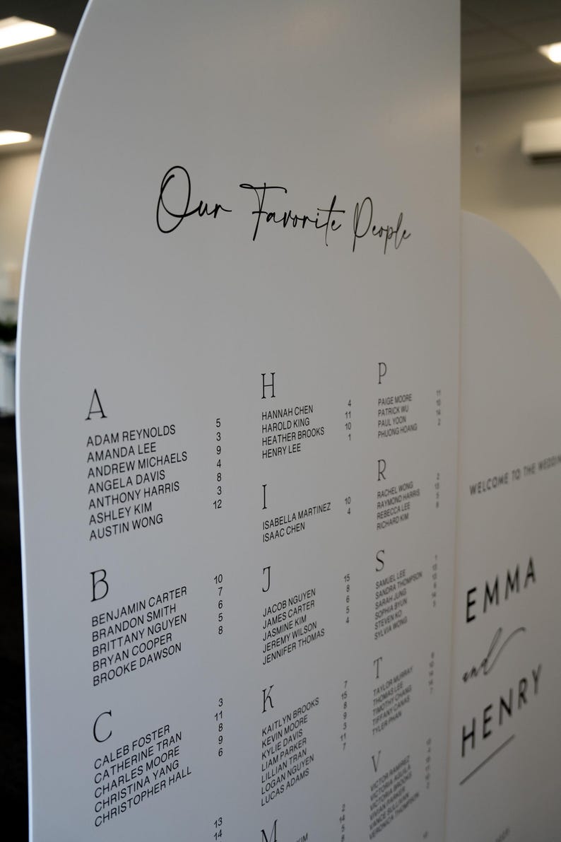 Arch Seating Chart Sign - Large Wedding Welcome Sign - Seating Chart ...