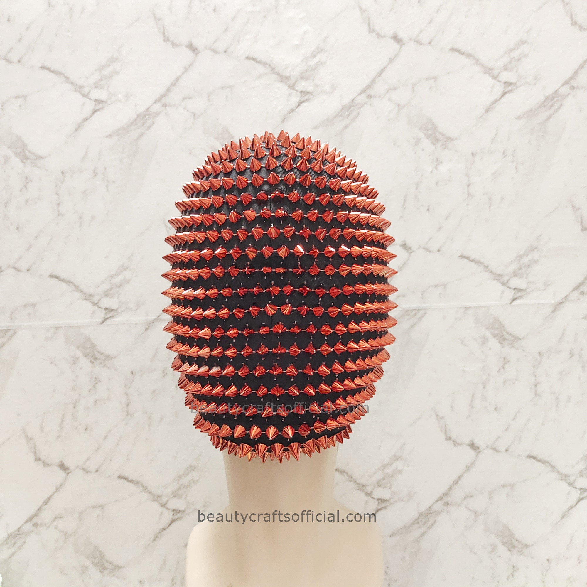 Red Full Face Spike Mask Handmade Full Coverage Haute Couture Etsy