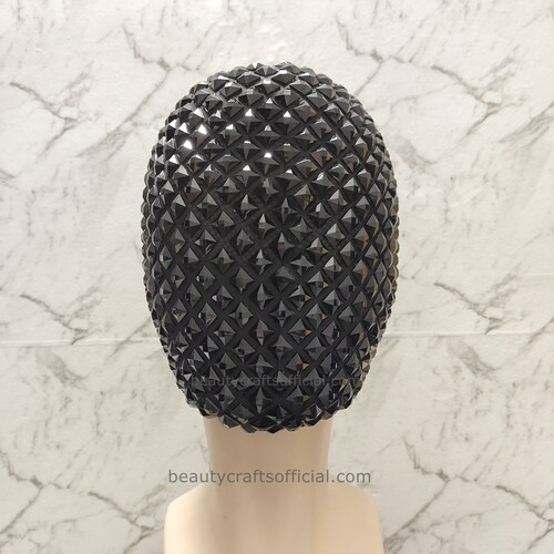 Black Square Jewels Full Face Jewel Mask Handmade Full Etsy