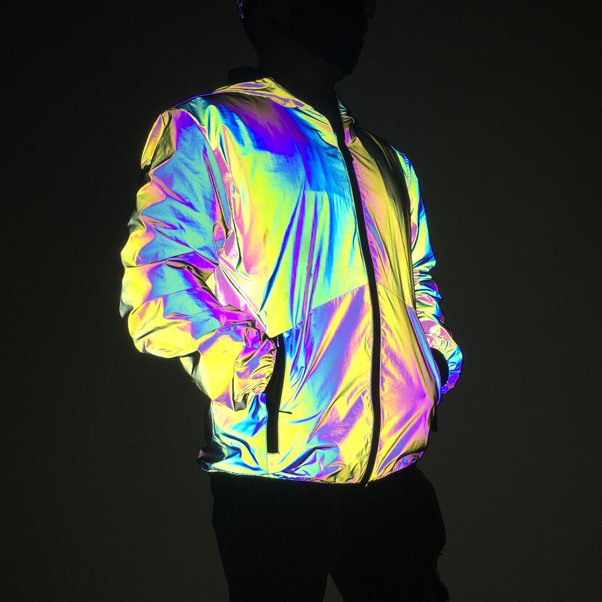 Buy Reflective Windbreaker Fall Winter Jacket Holographic Online in India 