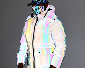 Holographic winter jacket sale
