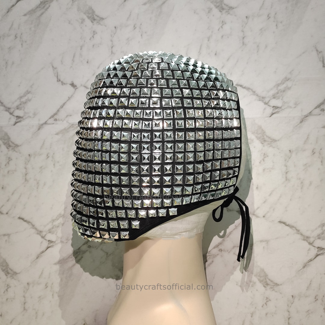 Silver Spike Full Face Jewel Mask, Handmade Full Coverage Haute Couture Stones Mask Etsy