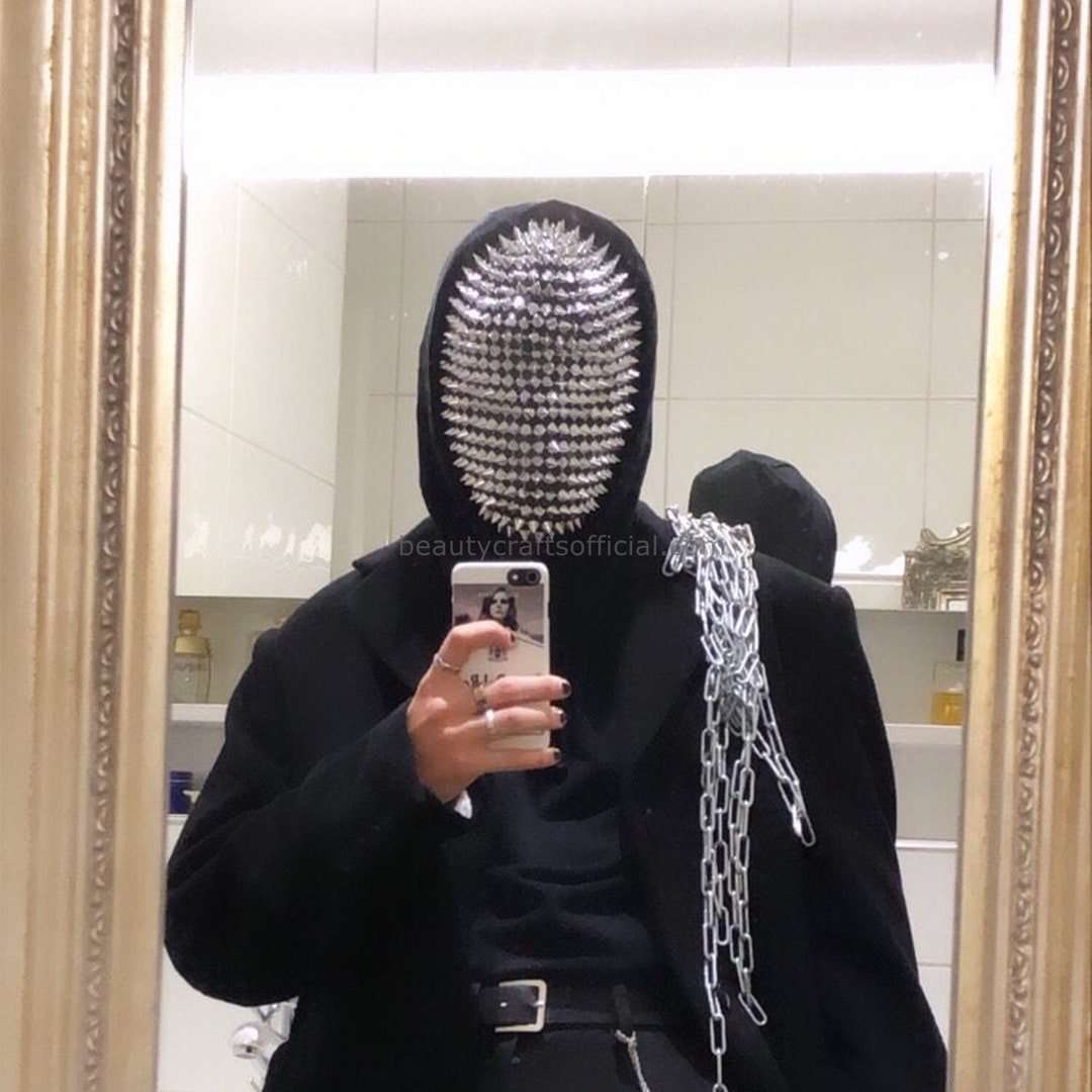 Studded Spikes Full Face Jewel Mask Handmade Full Coverage Haute