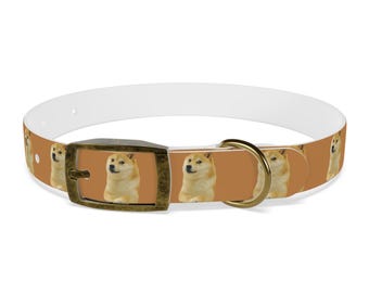 Tan Doge Pattern Dog Collar | Officially Licensed Product