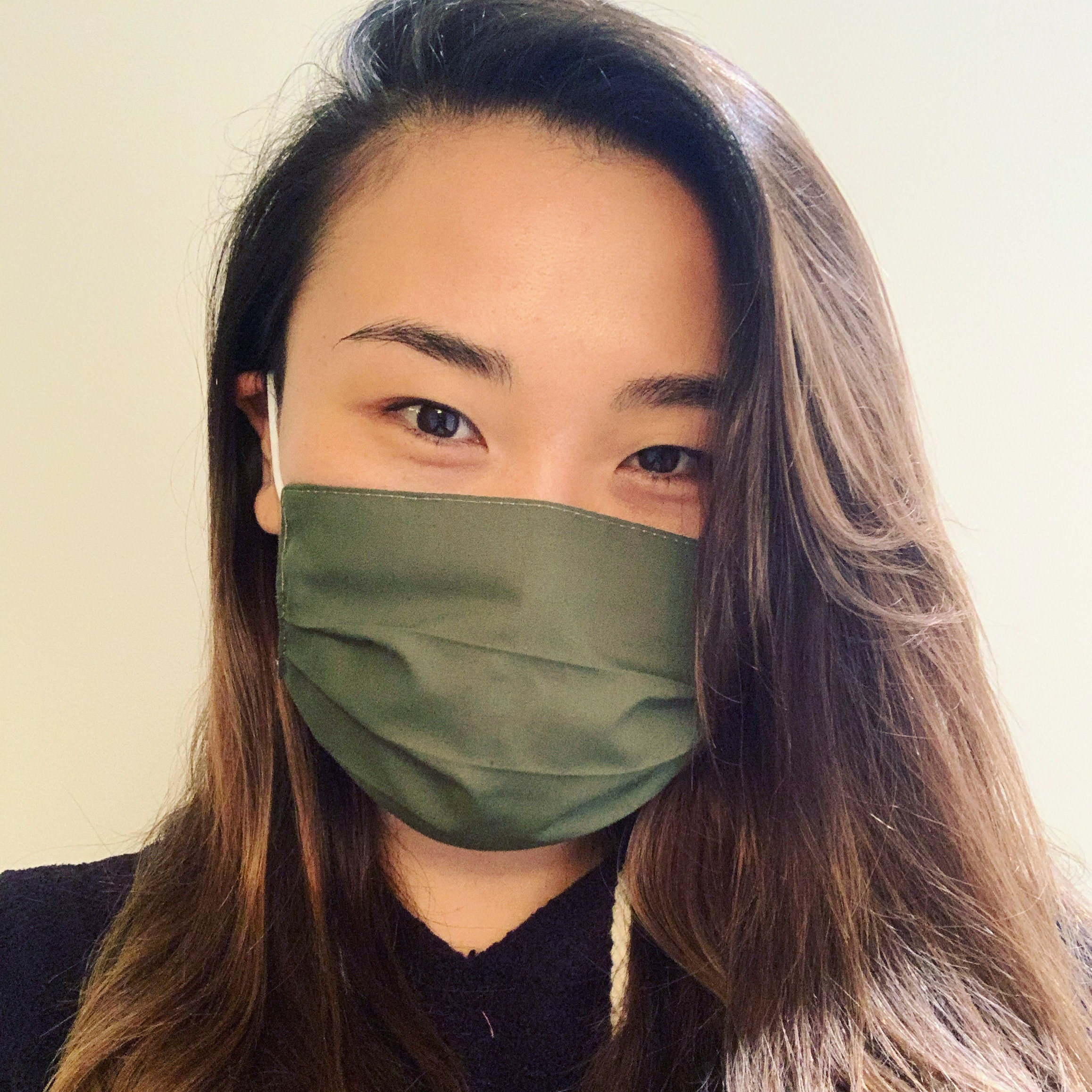 Olive Green Cloth Face Mask (Kid Size and Adult Sizes Available)