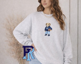 URI Rams Football Crewneck Sweatshirt | University of Rhode Island Ram Casual Pullover