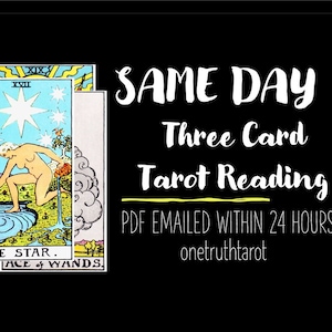 El mismo día Lectura del Tarot de Tres Cartas