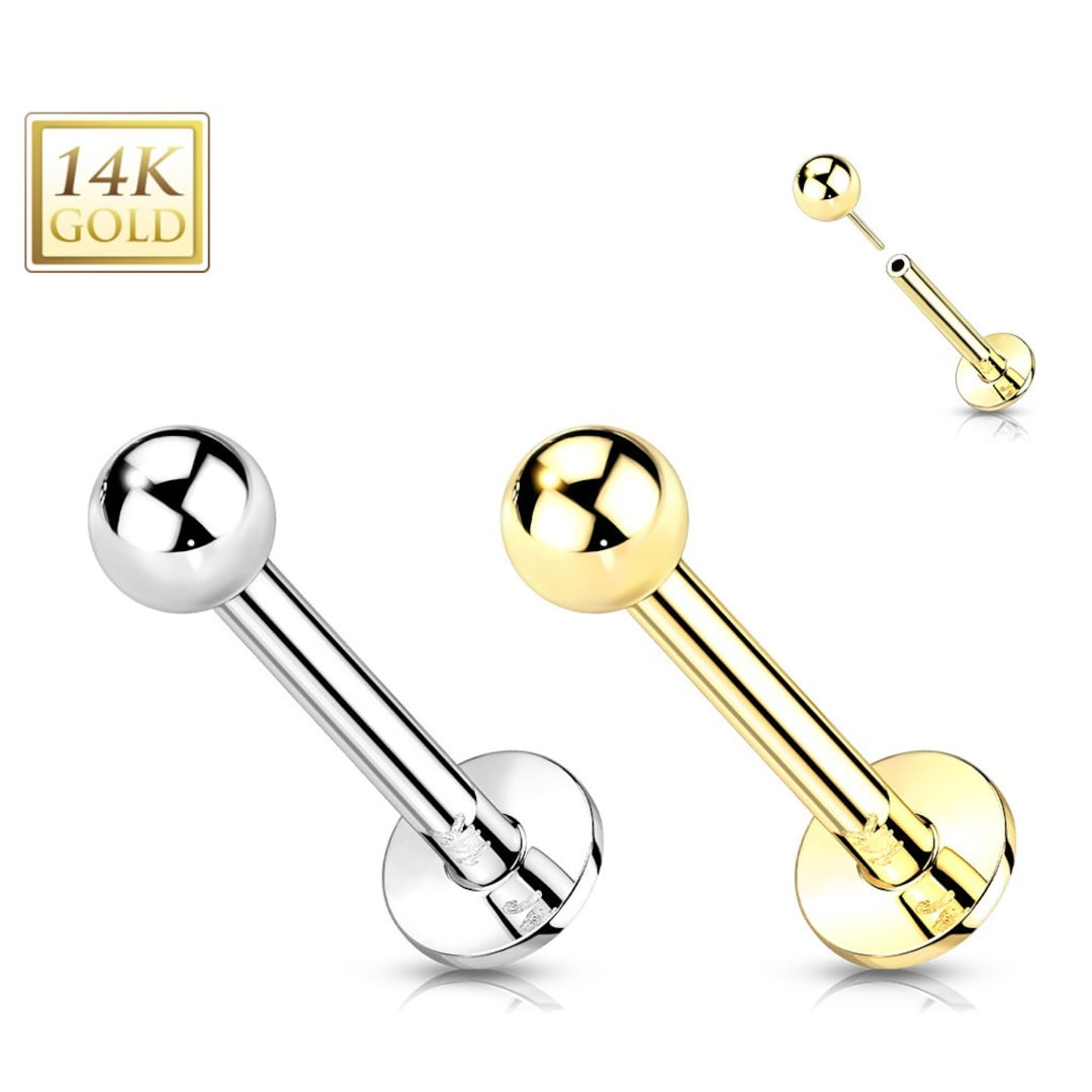 14K Solid Gold Labret Pushin Monroe Philtrum Medusa Ear Etsy