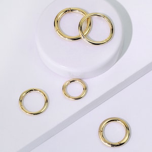 14K Solid Gold Seamless Clicker Hinged Segment Hoop Ring Earring Conch Cartilage Helix Tragus Daith Rook Septum Nose Lip Piercing Jewelry image 2