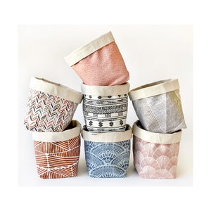 Boho Fabric Basket | Reversible Canvas Storage & Organizer Bin | Washable Home Decor Plant Basket | 4 Sizes to Choose From