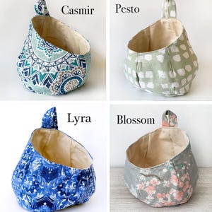 Cesta colgante de tela Bubble Pod / Cesta de lona para almacenamiento y organización / Decoración lavable para el hogar / Pequeña o mediana imagen 11