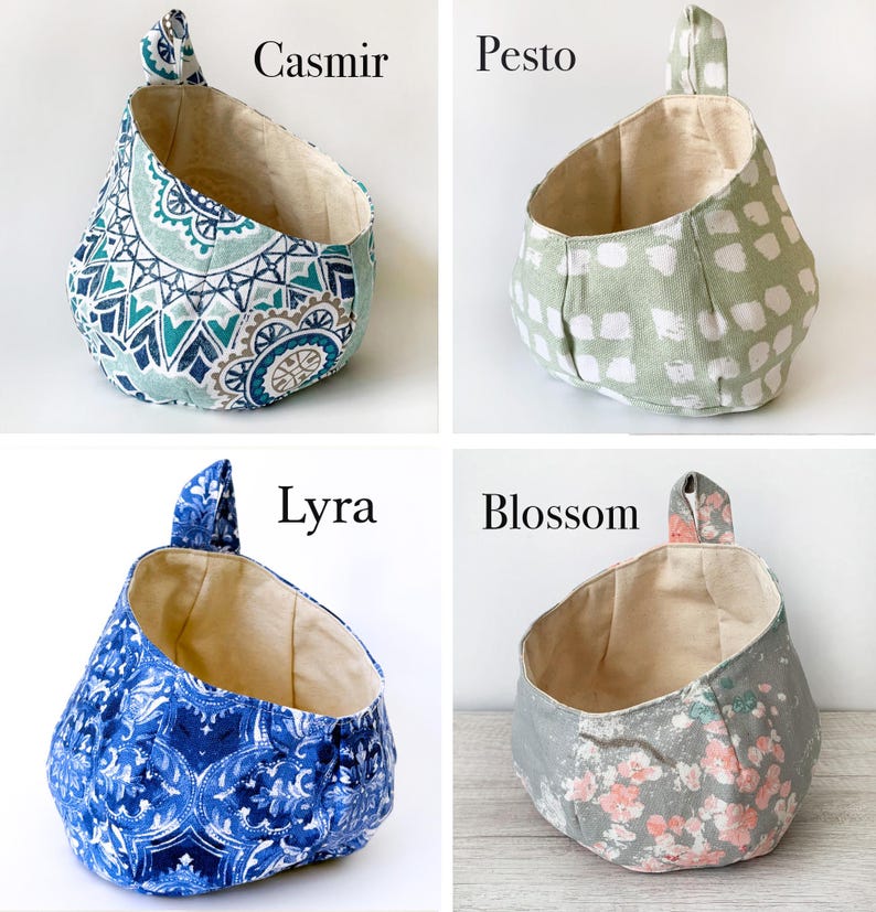 Cesta colgante de tela Bubble Pod / Cesta de lona para almacenamiento y organización / Decoración lavable para el hogar / Pequeña o mediana imagen 11